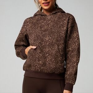 New Fabletics Cacao Spotted Animal Hoodie